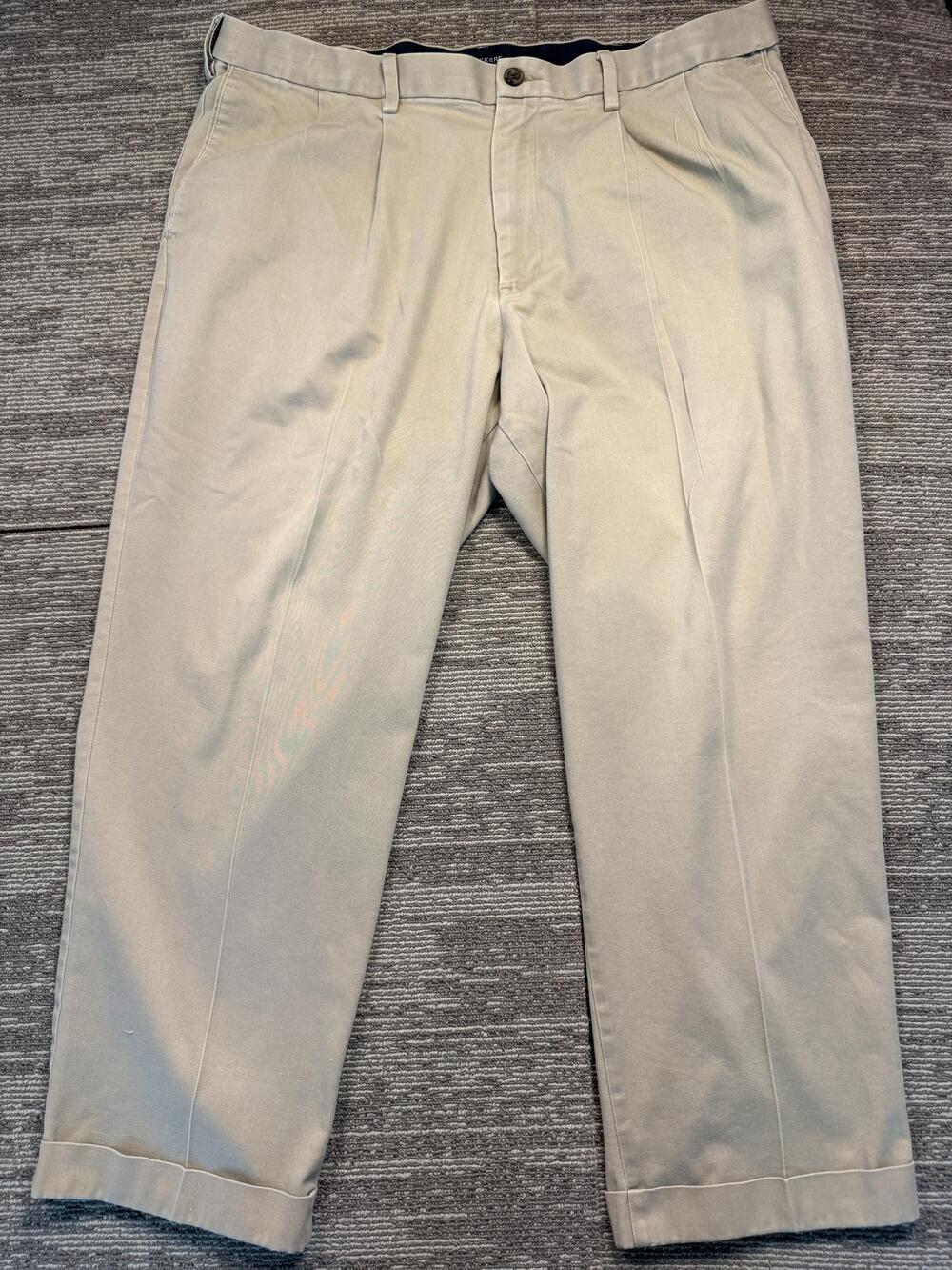 Dockers Pants Mens 40x29 Beige Relaxed Fit Pleated Chino Straight Leg Casual